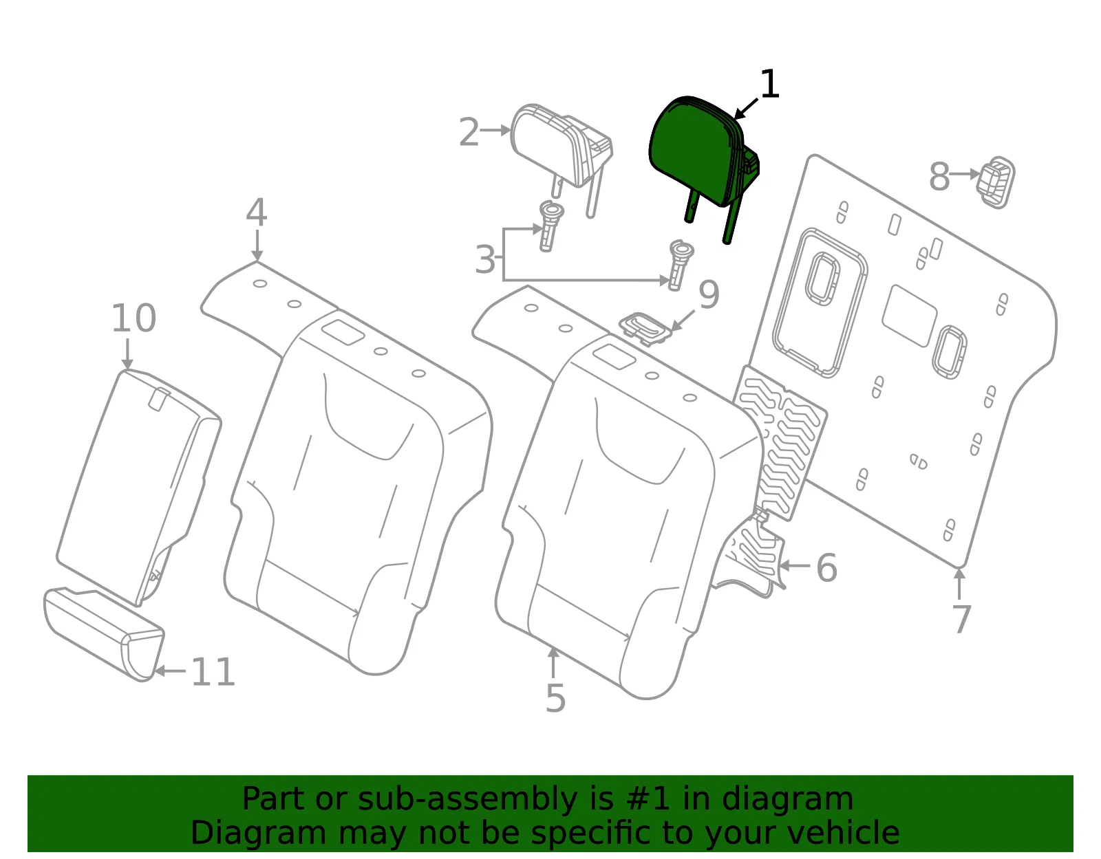 Headrest, Outer - Kia (89700-CV010CWV) - view 2