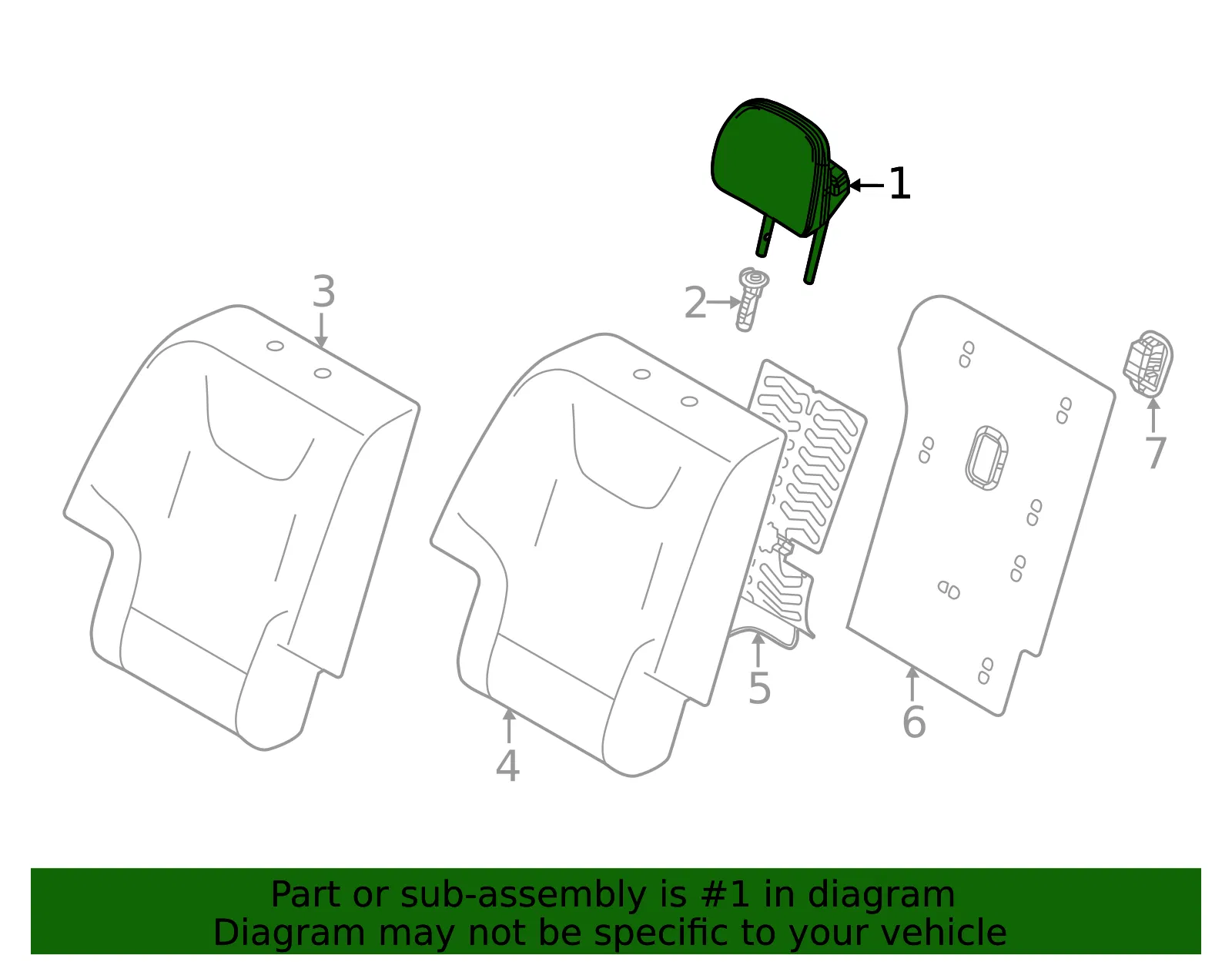Headrest, Outer - Kia (89700-CV010CWW) - view 2