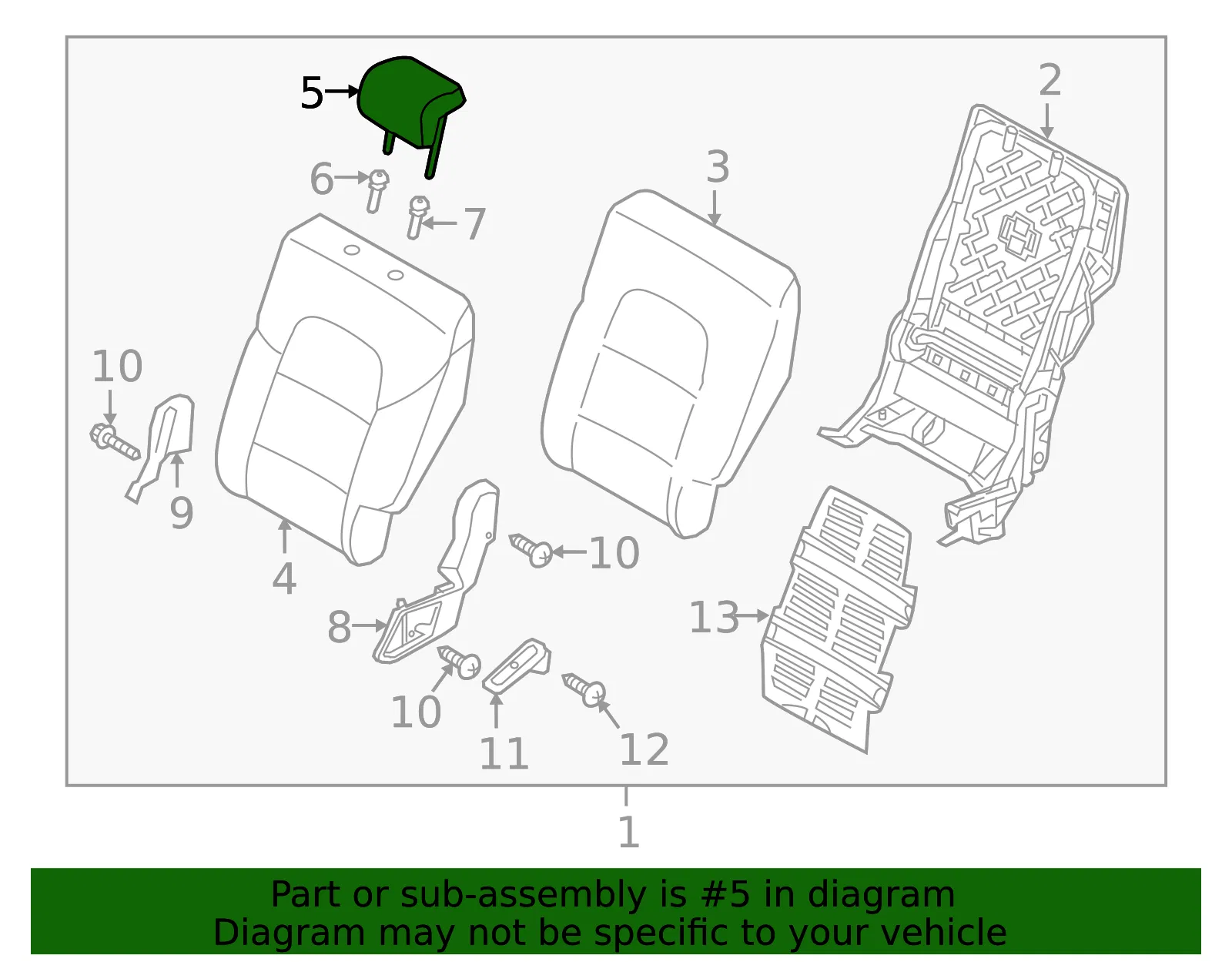 Headrest, Outer - Kia (89700-D9060BGN) - view 2