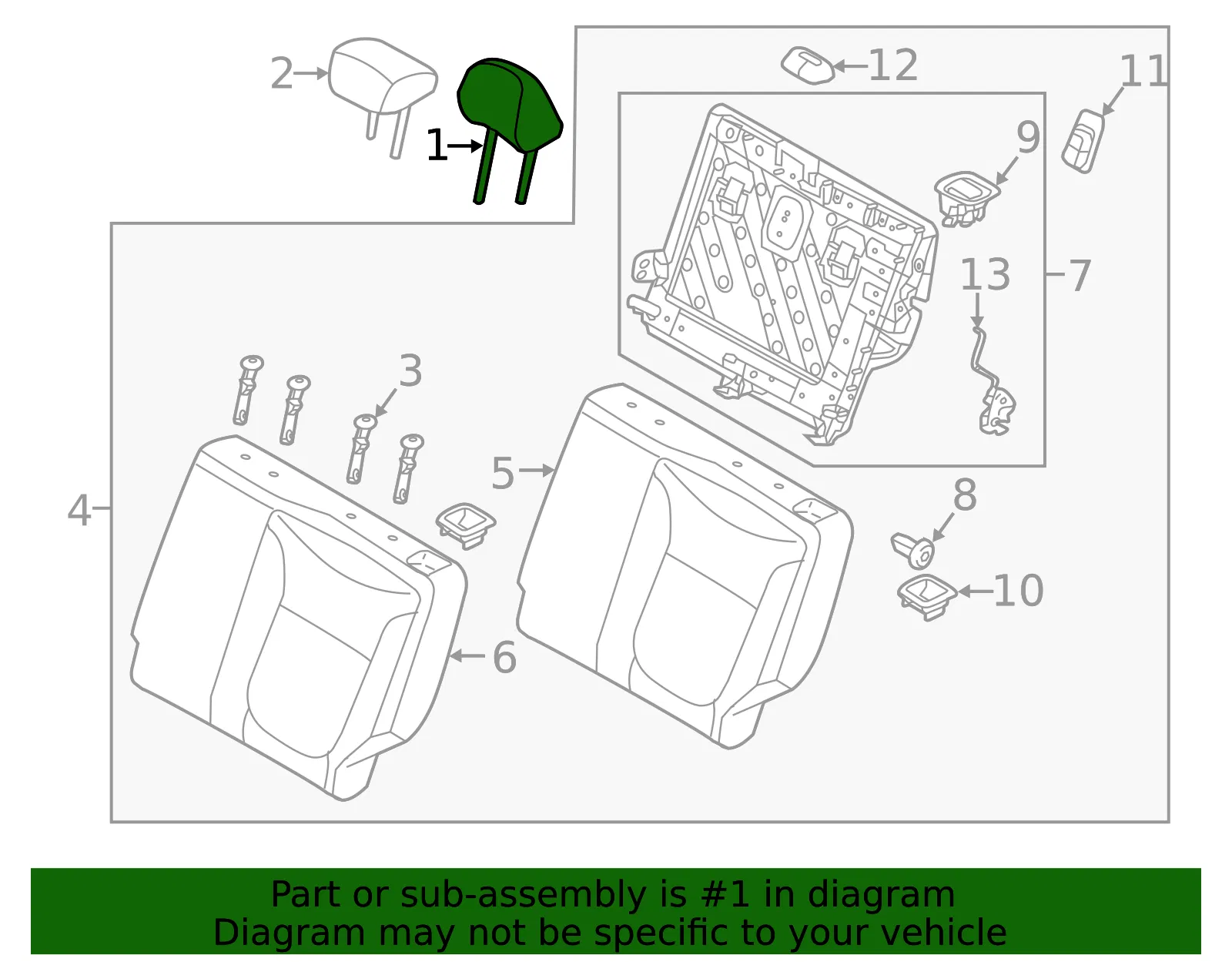 Headrest, Outer - Kia (89700-E4200ASW) - view 2