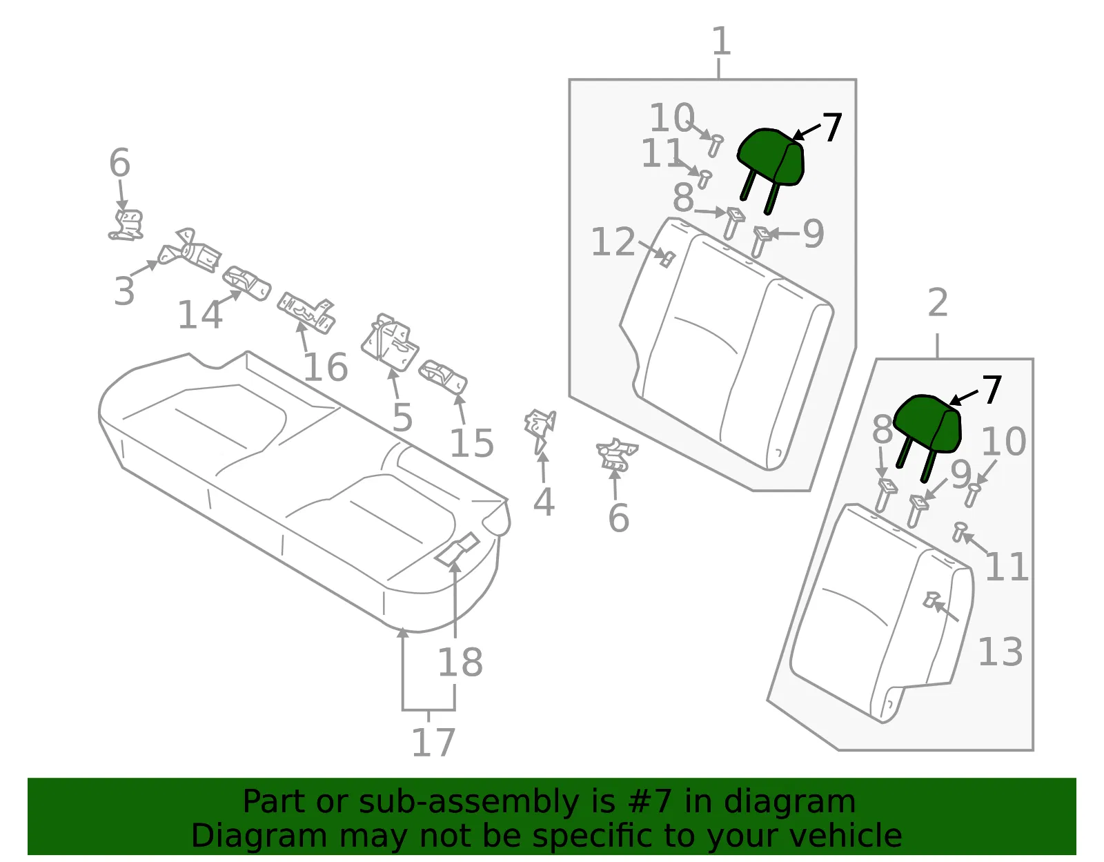 Headrest - Kia (89700-FD190791) - view 2