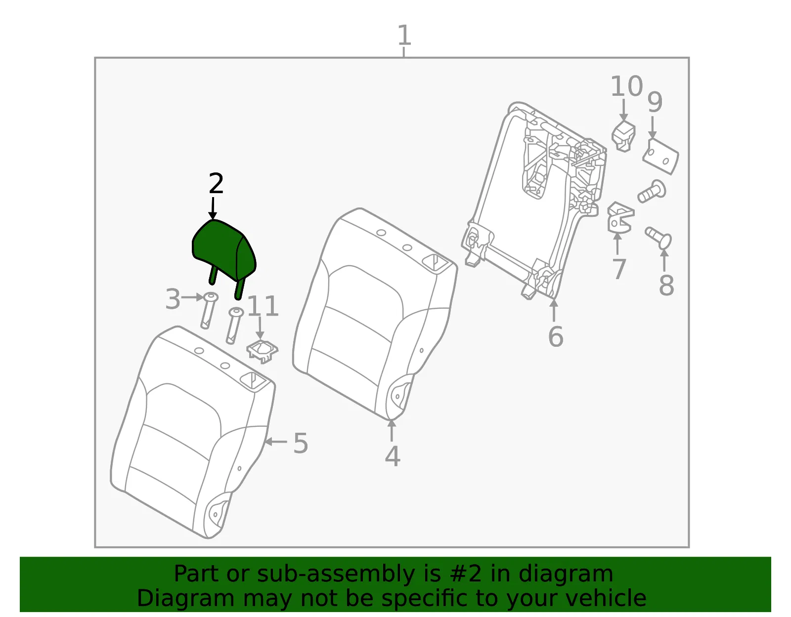 Headrest, Outer - Kia (89700-G5020AY7) - view 2