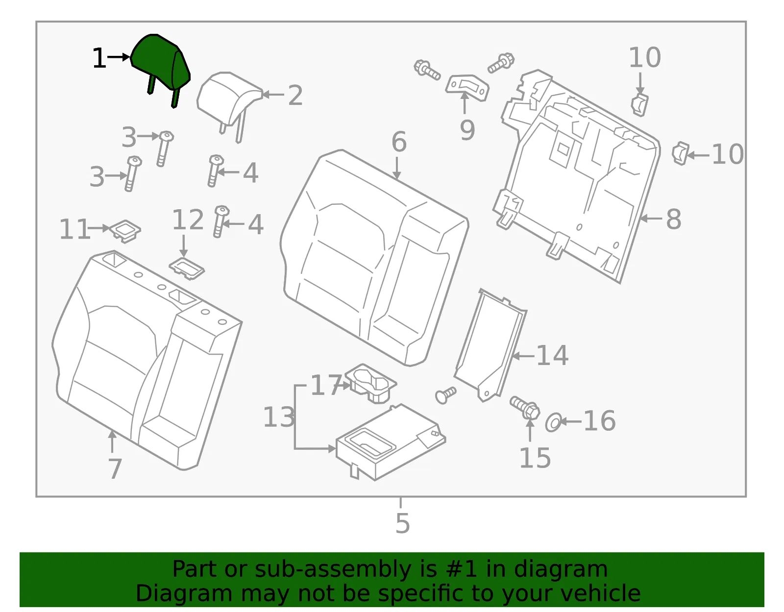Headrest, Outer - Kia (89700-G5020B32) - view 2