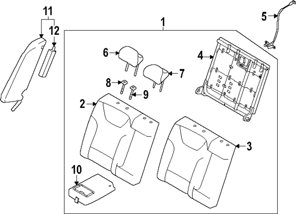 Headrest, Outer - Kia (89700-GG310D2X)