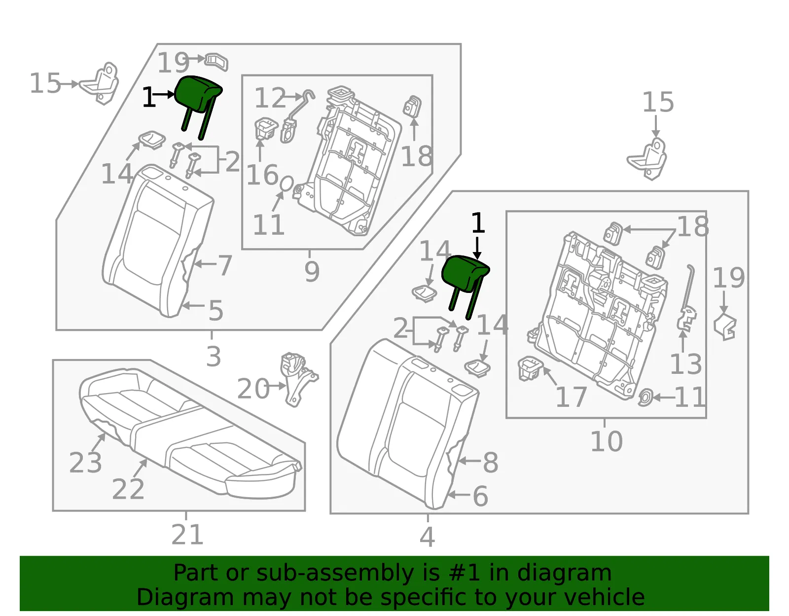 Headrest - Kia (89700-H9500SKA) - view 2
