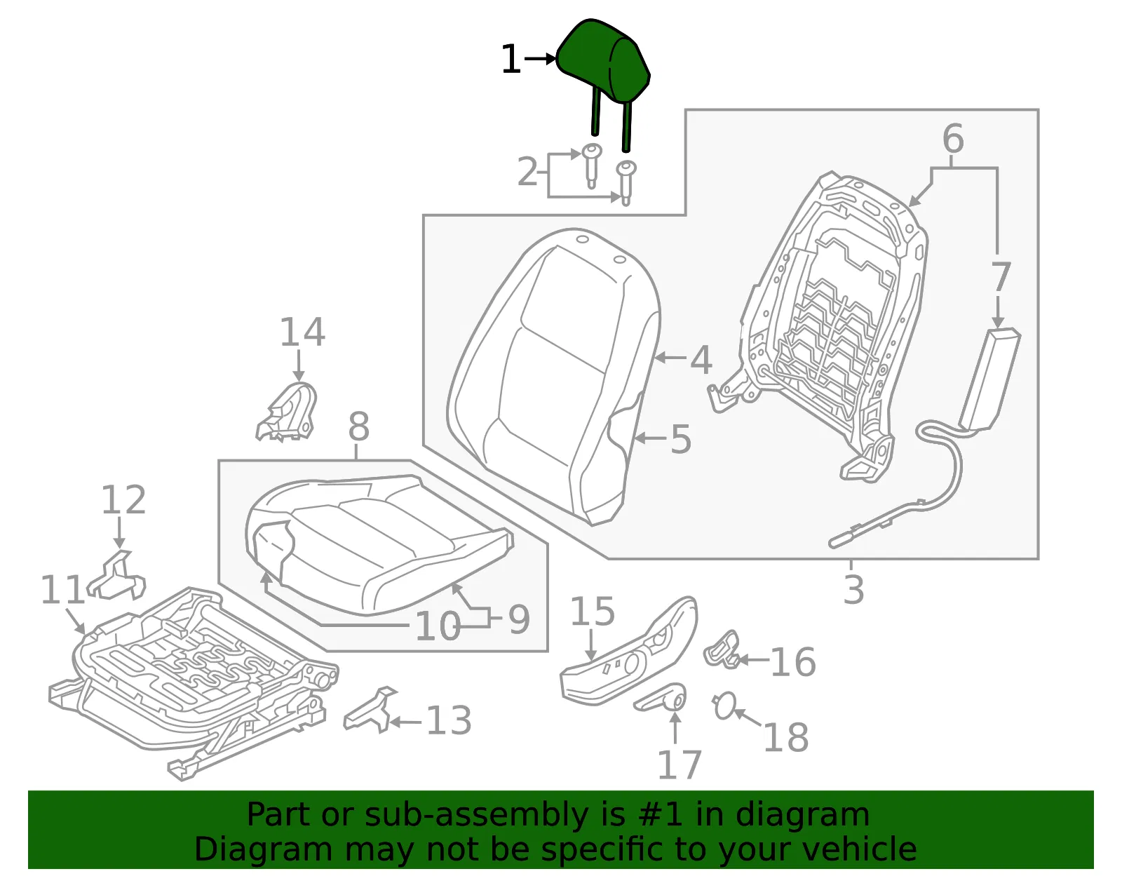Headrest - Kia (89700-H9900SKH) - view 2