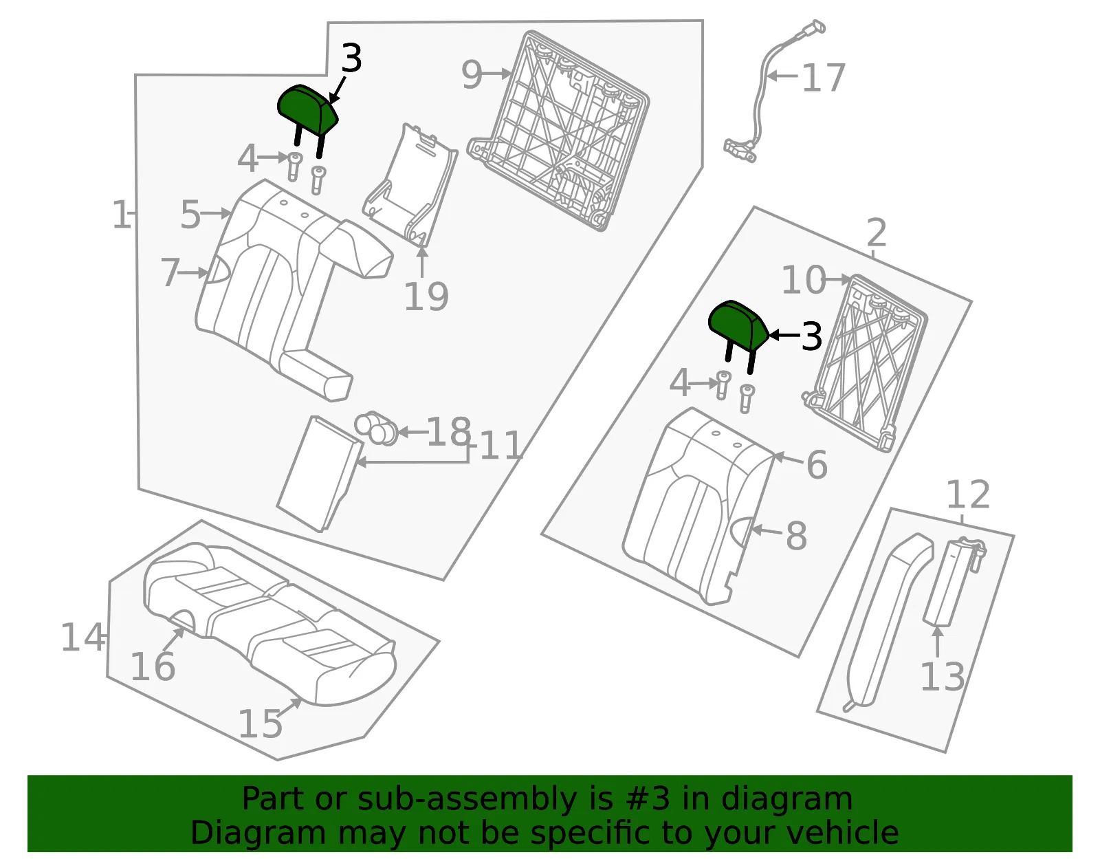 Headrest - Kia (89700-L3020HS4) - view 2