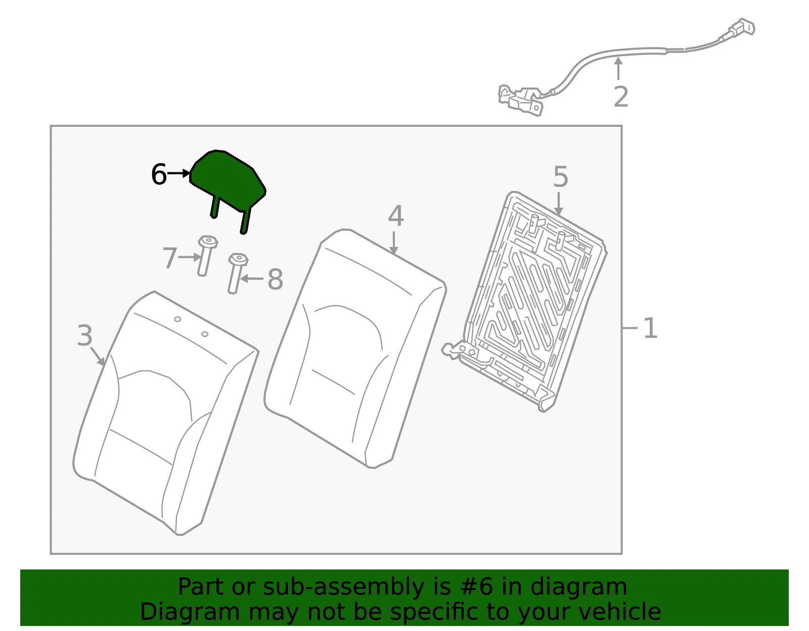 Headrest, Outer - Kia (89700-M7100B5J) - view 2