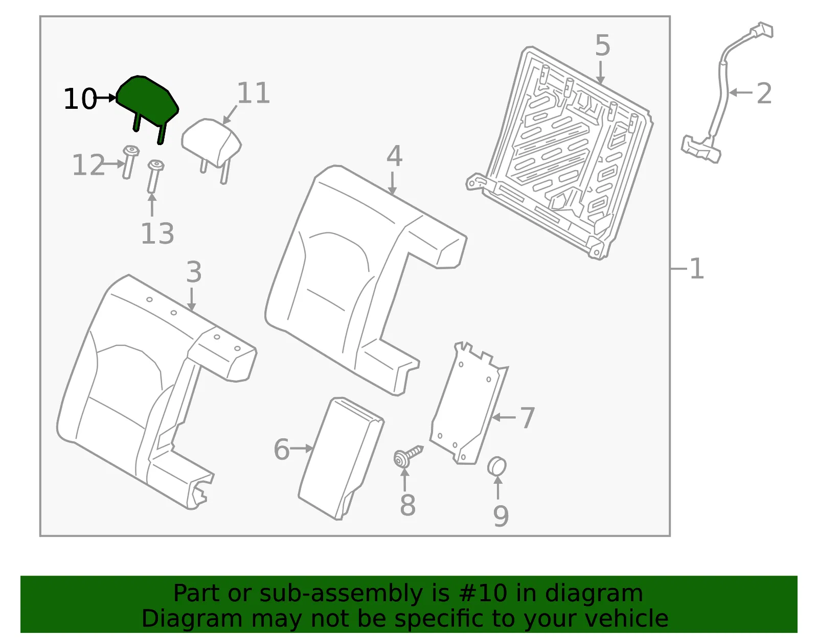 Headrest, Outer - Kia (89700-M7300B4S) - view 2
