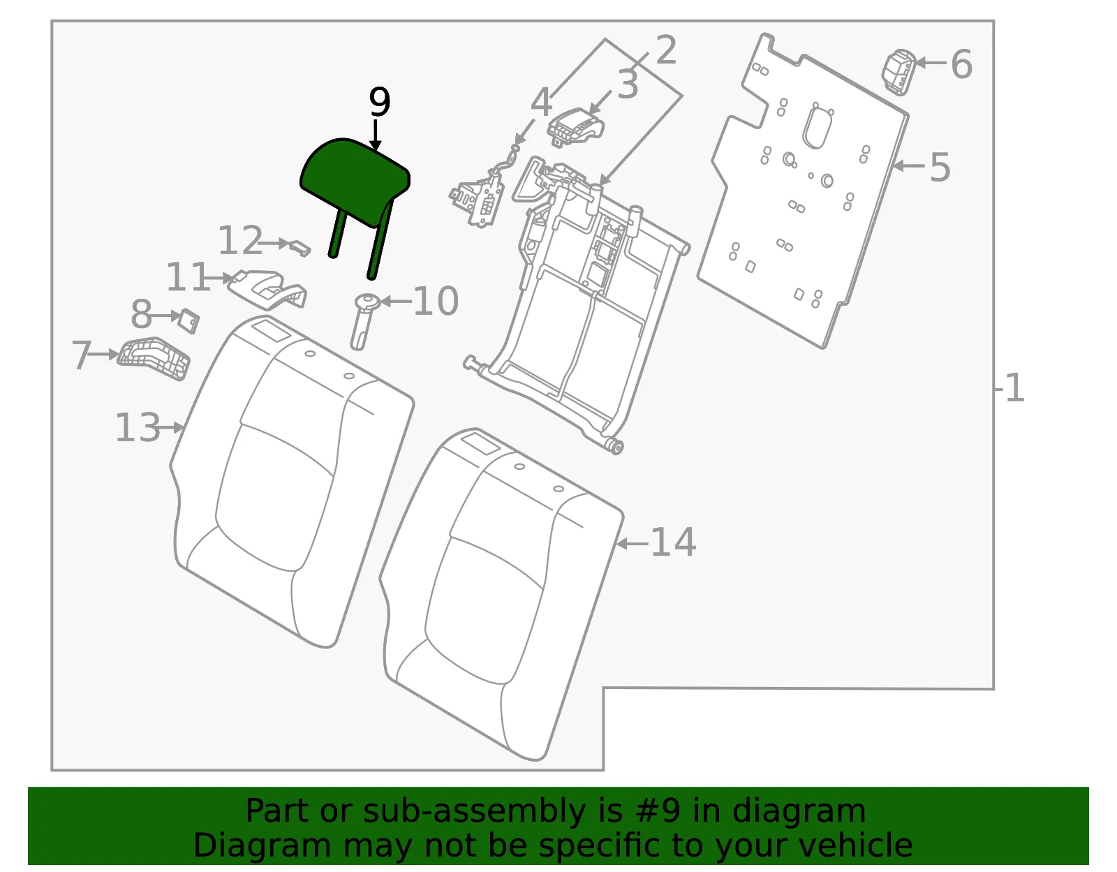 Headrest, Outer - Kia (89700-Q5320AX4) - view 2