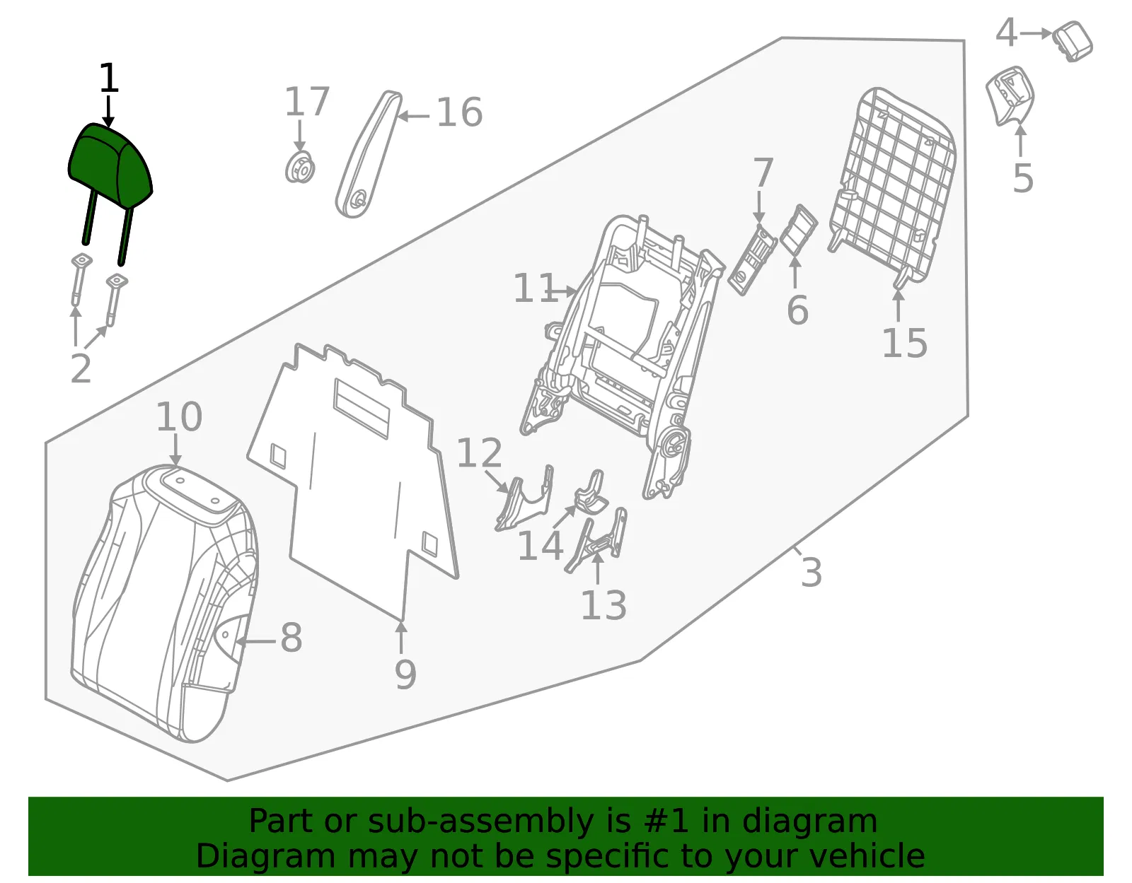 Headrest - Kia (89700-R0020KXM) - view 2