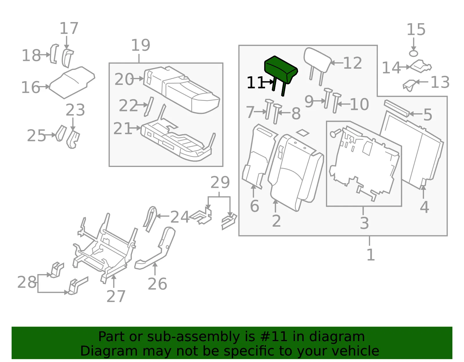 Headrest - Kia (89705-2J000ACL) - view 2