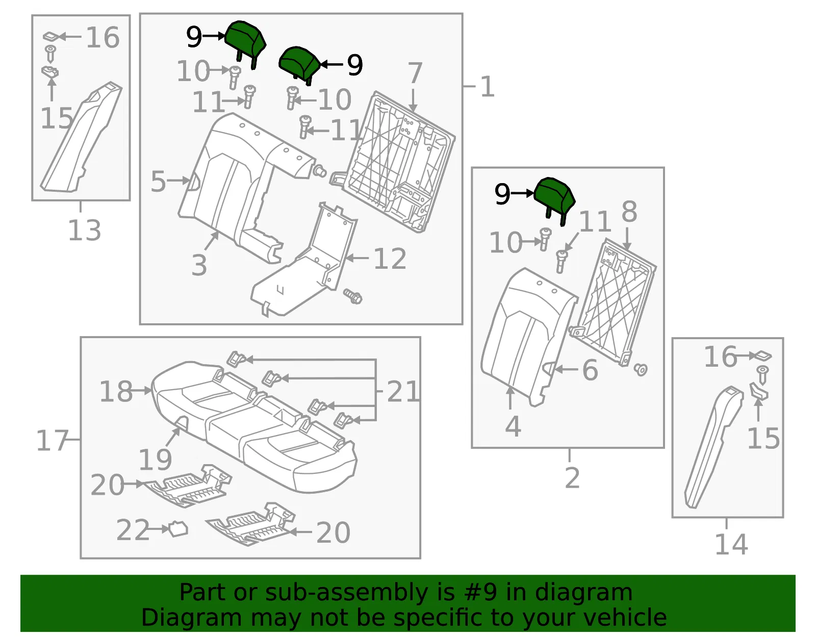 Headrest - Kia (89705-D4020HEC) - view 2