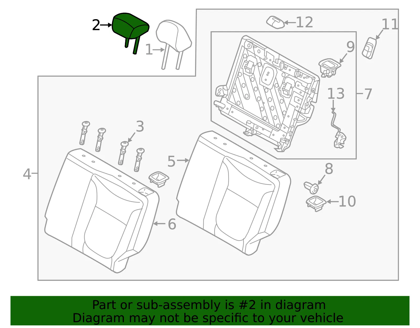 Headrest, Center - Kia (89705-E4250ASW) - view 2