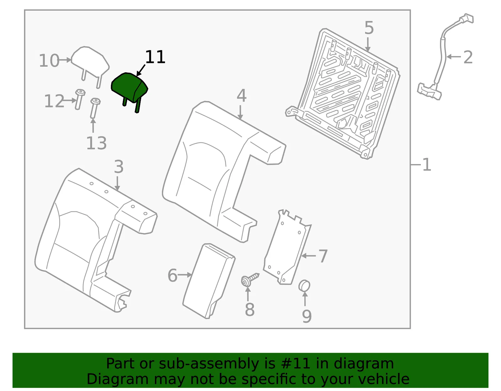 Headrest, Center - Kia (89705-M7100B4B) - view 2