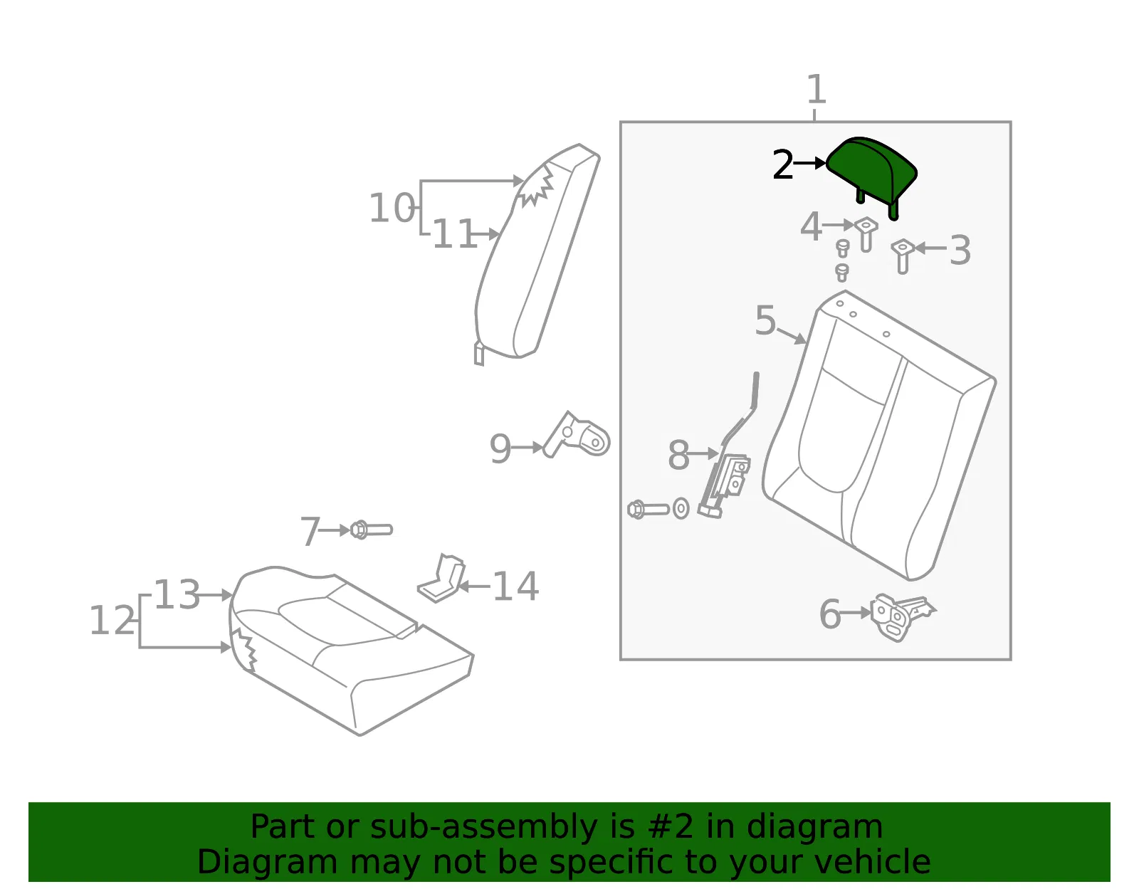 Headrest - Kia (89708-2F000472) - view 2