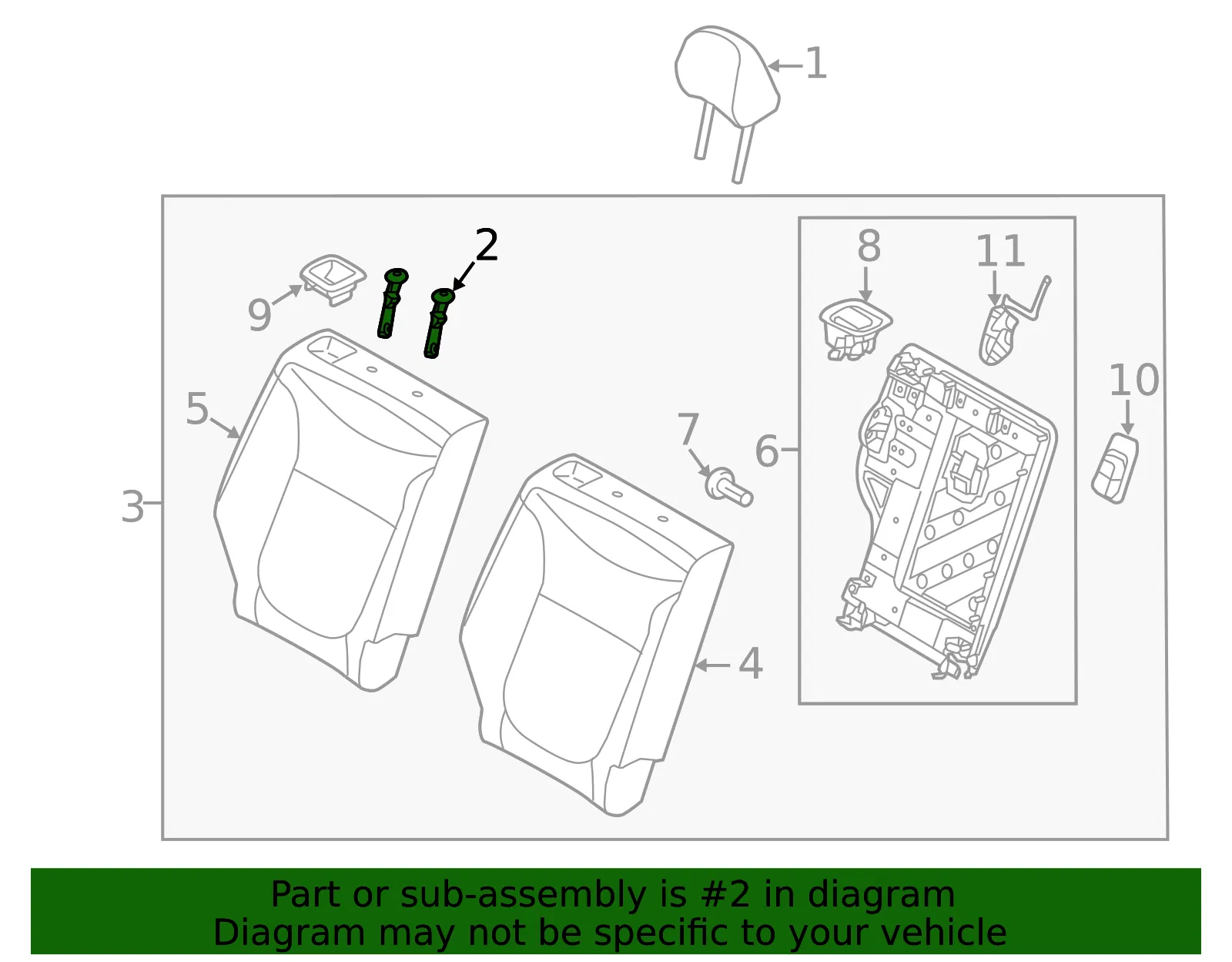 Headrest Guide - Kia (89722-3W000GA6) - view 2