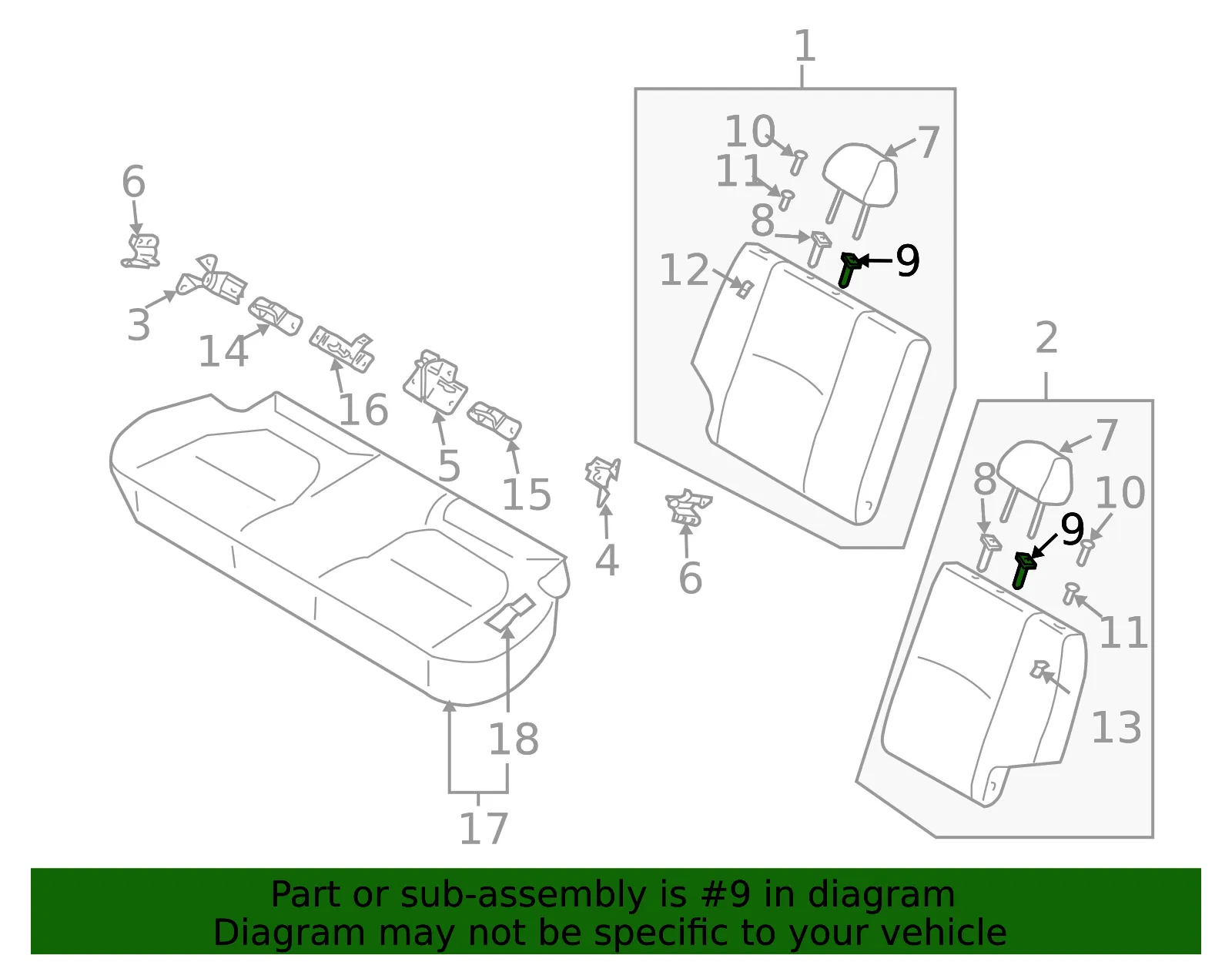 Headrest Guide - Kia (89791-FD190BT) - view 2