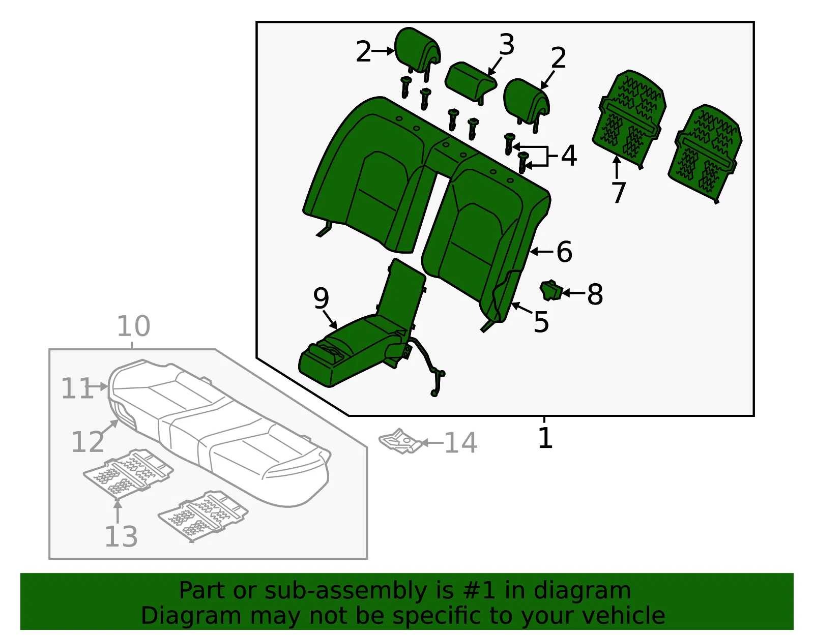 Seat Back Assembly - Kia (89800-3R470GXT) - view 2