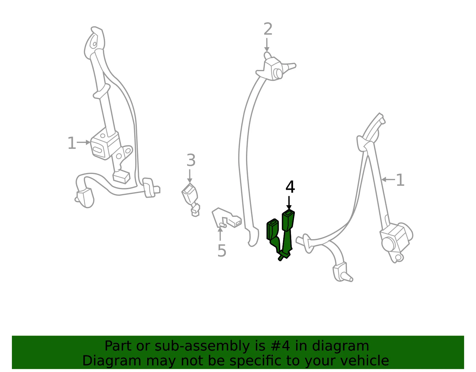 Outer Buckle - Driver's Side (LH) - Kia (89830-A9530GBU) - view 2