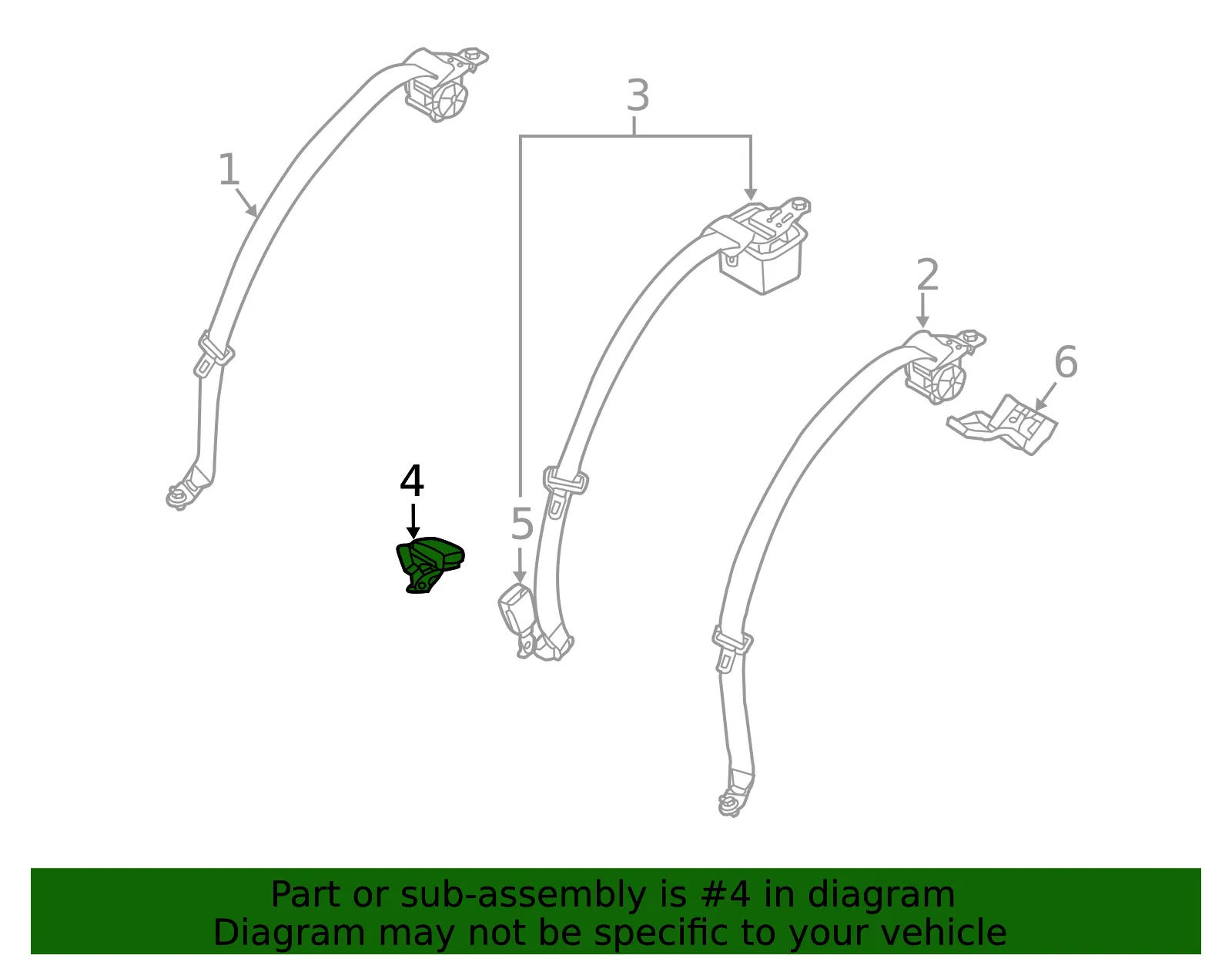 Buckle - Passenger Side (RH) - Kia (89840-3T500AYK) - view 2