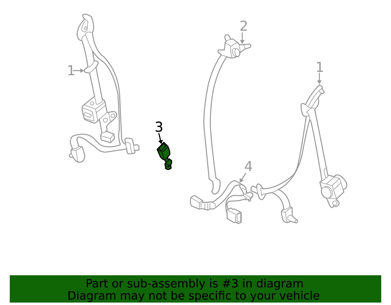 Outer Buckle - Passenger Side (RH) - Kia (89840-4D560CS) - view 2