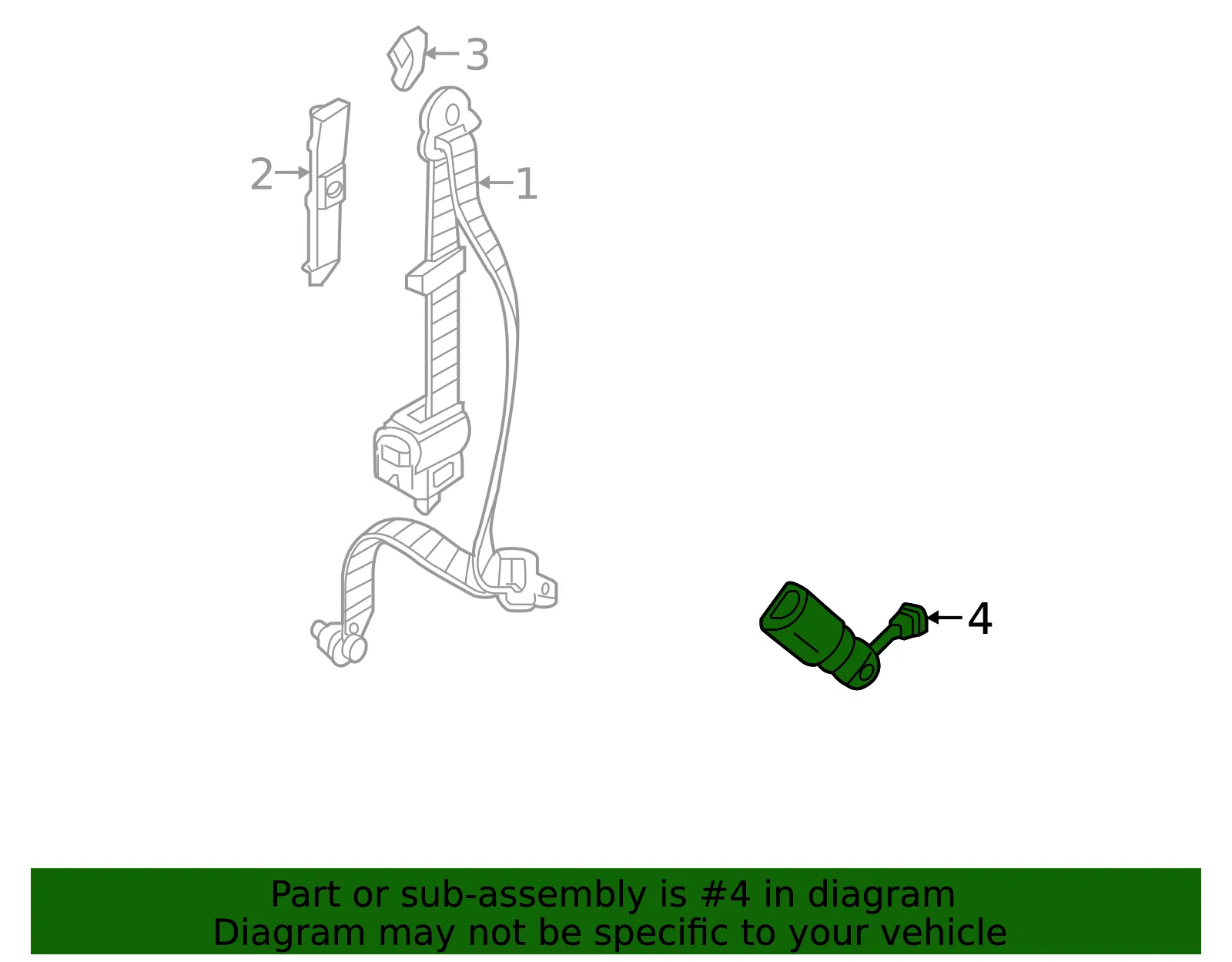 Outer Buckle - Passenger Side (RH) - Kia (89840-A9500DAA) - view 2