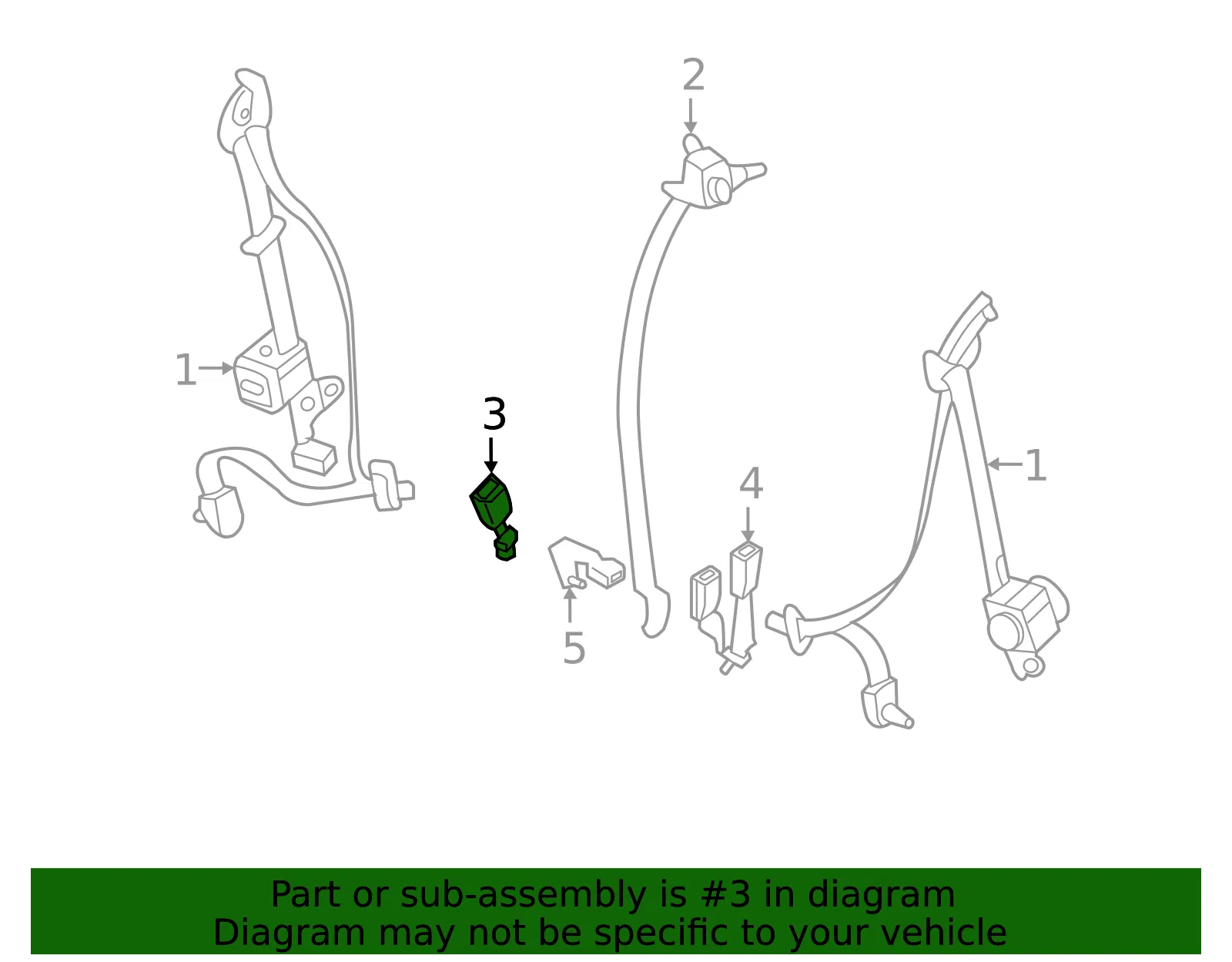 Outer Buckle - Passenger Side (RH) - Kia (89840-A9530GBU) - view 2