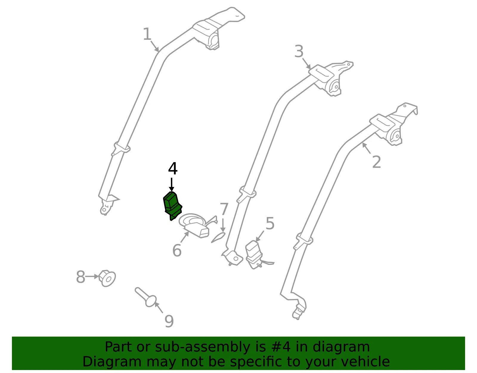 Outer Buckle - Passenger Side (RH) - Kia (89840-J6100RBQ) - view 2