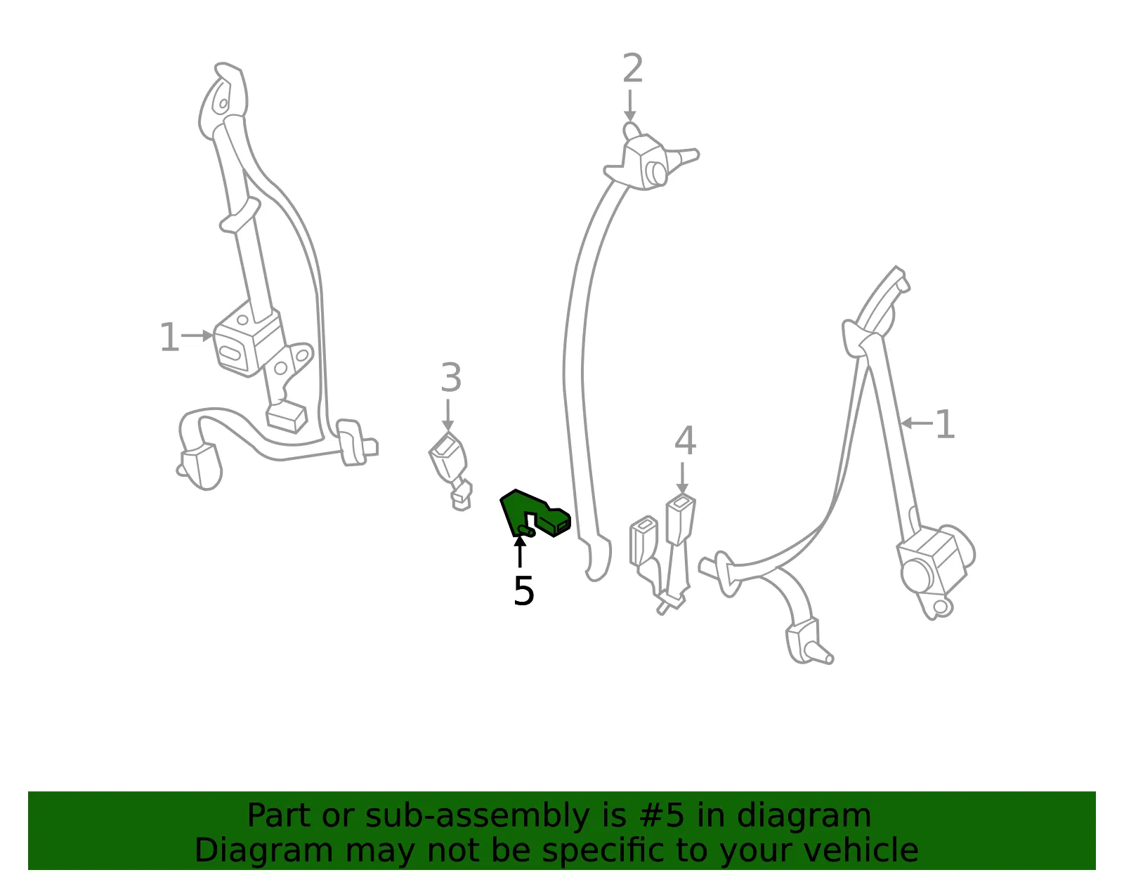 Center Buckle - Kia (89860-A9530DAA) - view 2