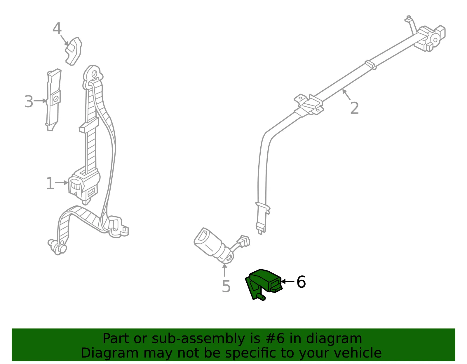 Center Buckle - Kia (89860-A9550DAA) - view 2