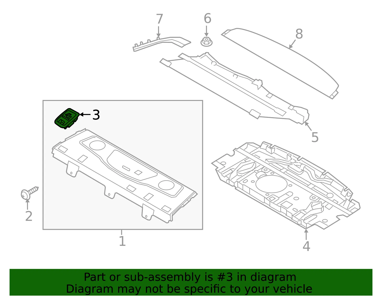 Pkg Tray Trim Bezel - Kia (89897-3T000WK) - view 2