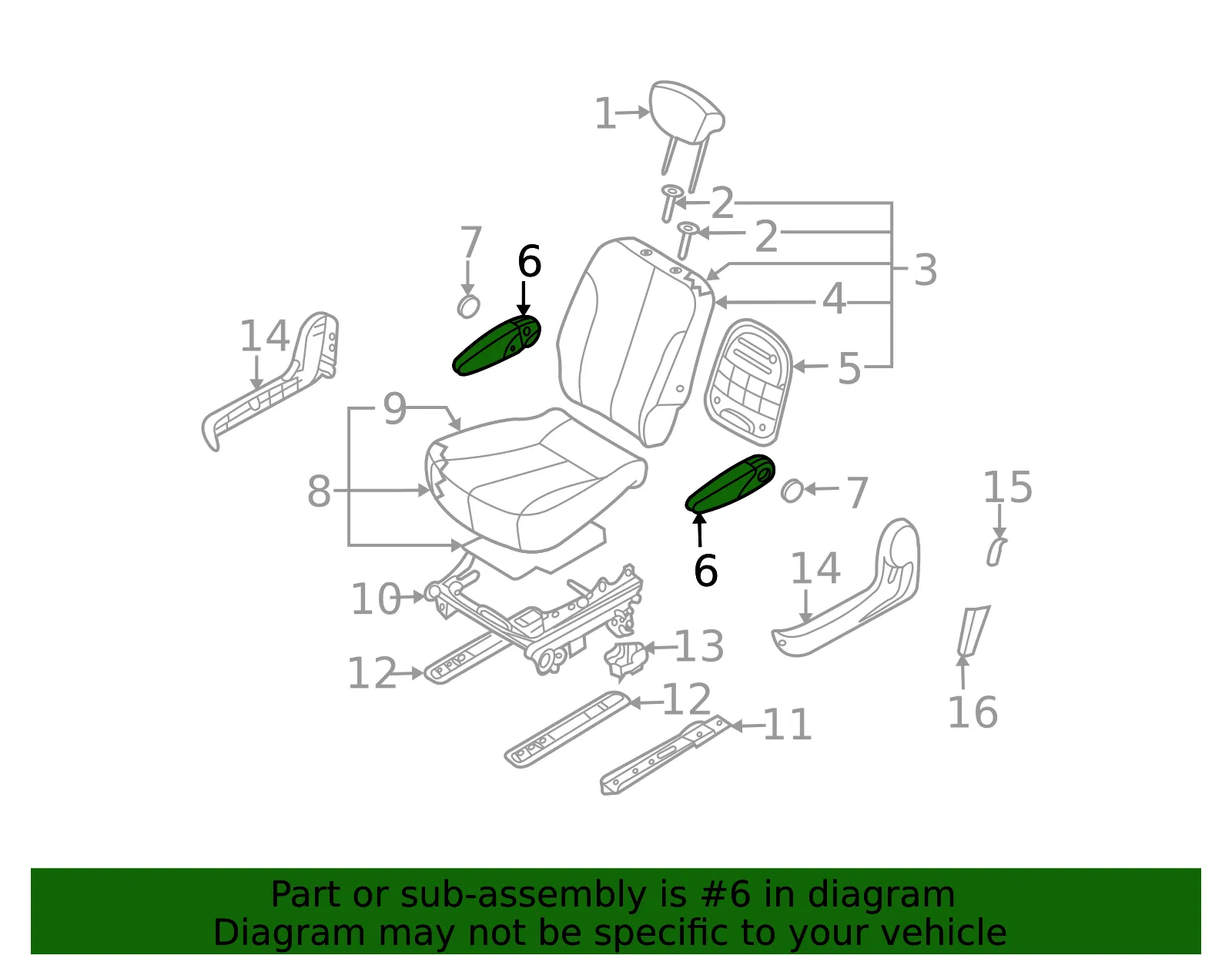 Armrest - Driver's Side (LH) - Kia (89900-4D053CS2) - view 2