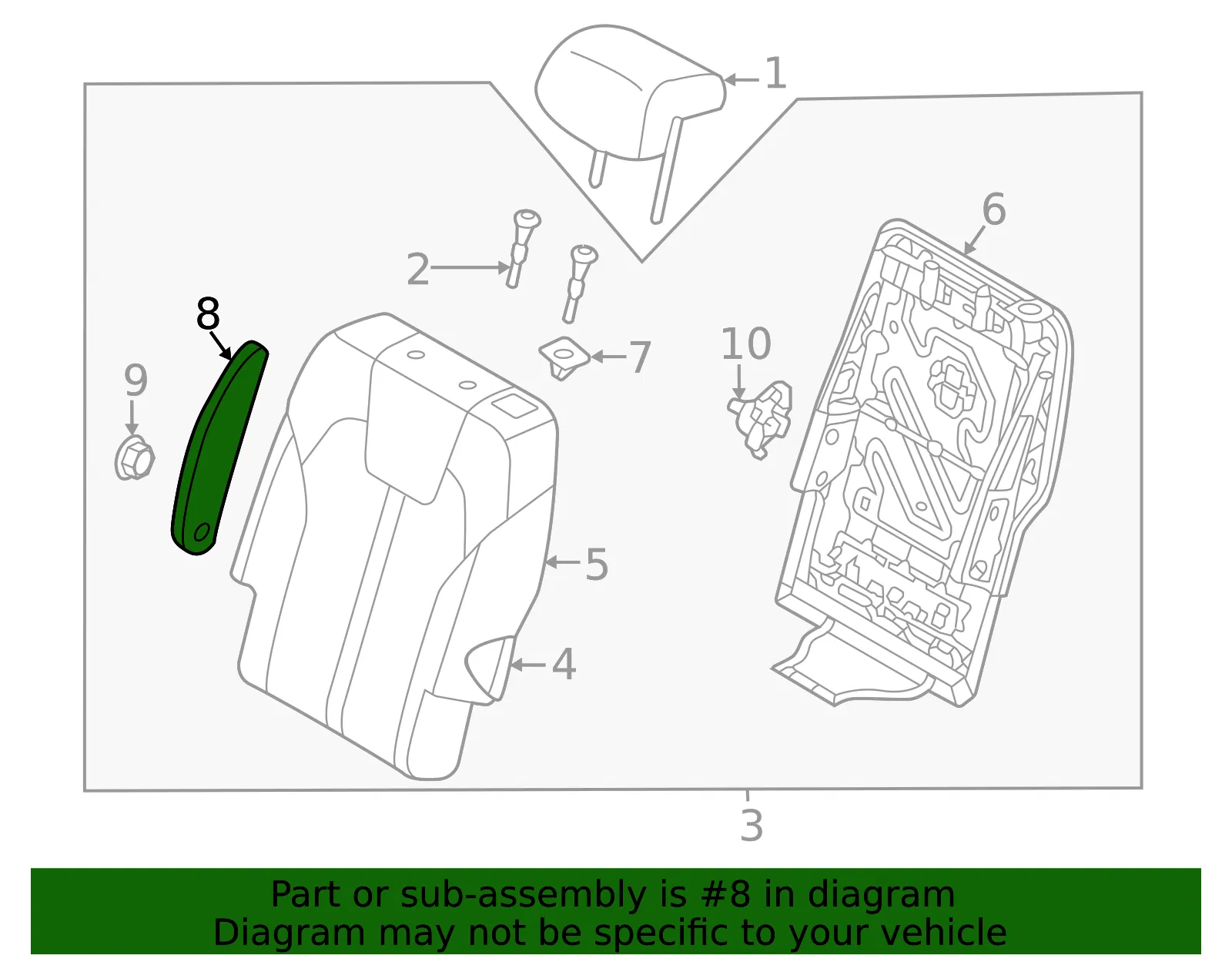Seat Armrest - Kia (89900-P2510MTK) - view 2