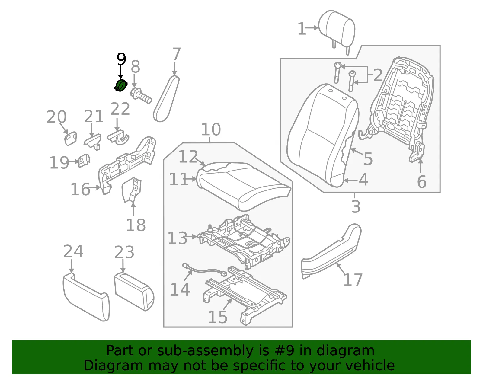 Armrest Cap - Kia (89906-A9700WK) - view 2
