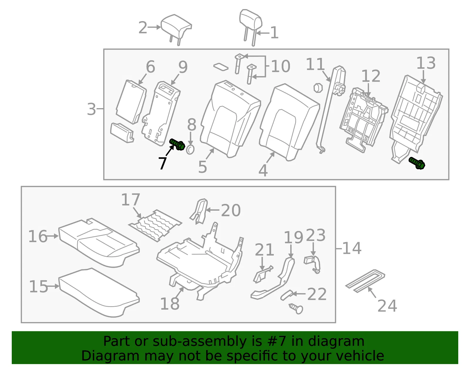 Armrest Assembly Pivot Bolt - Kia (89907-4Z000) - view 2