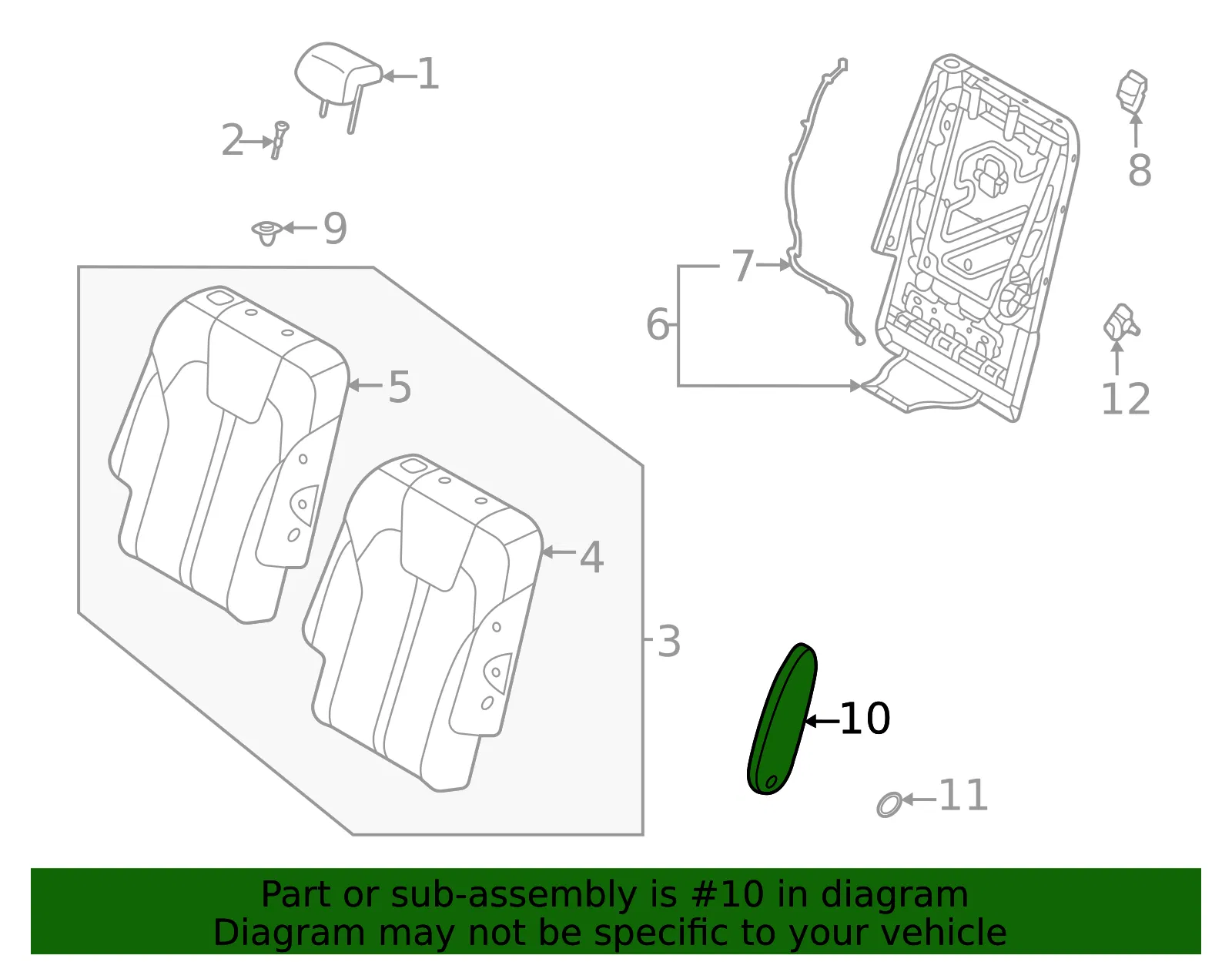 Seat Armrest - Kia (89909-P2510MSY) - view 2