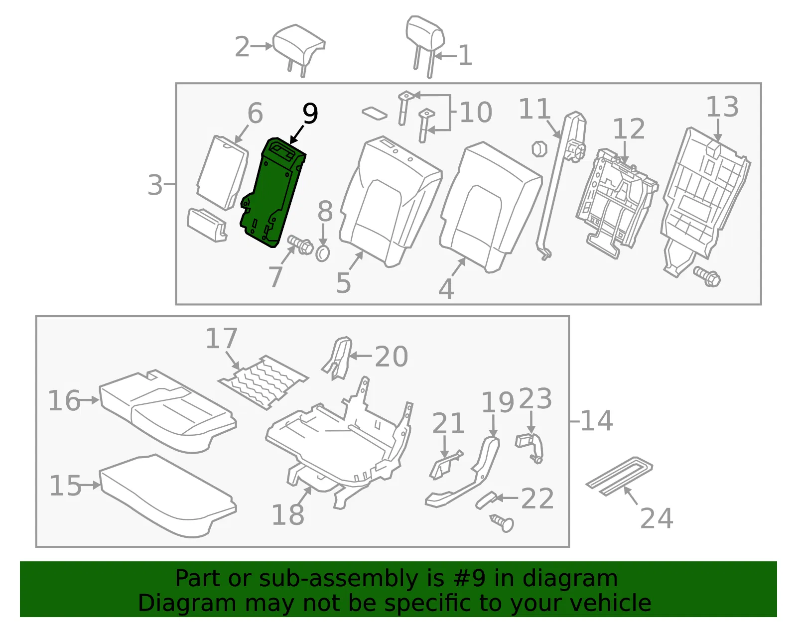 Armrest Base - Kia (89910-1U700VA) - view 2