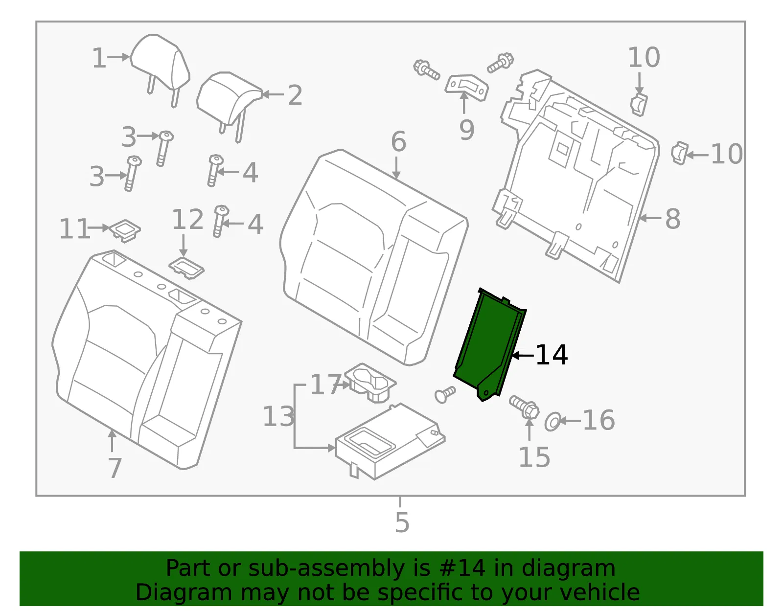 Armrest Base - Passenger Side (RH) - Kia (89931-G5010WK) - view 2