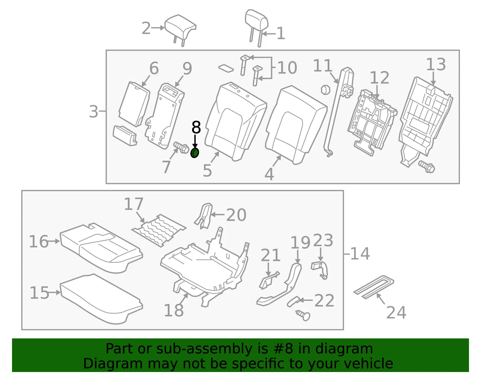Armrest Assembly Cap - Kia (89932-3X100H9) - view 2