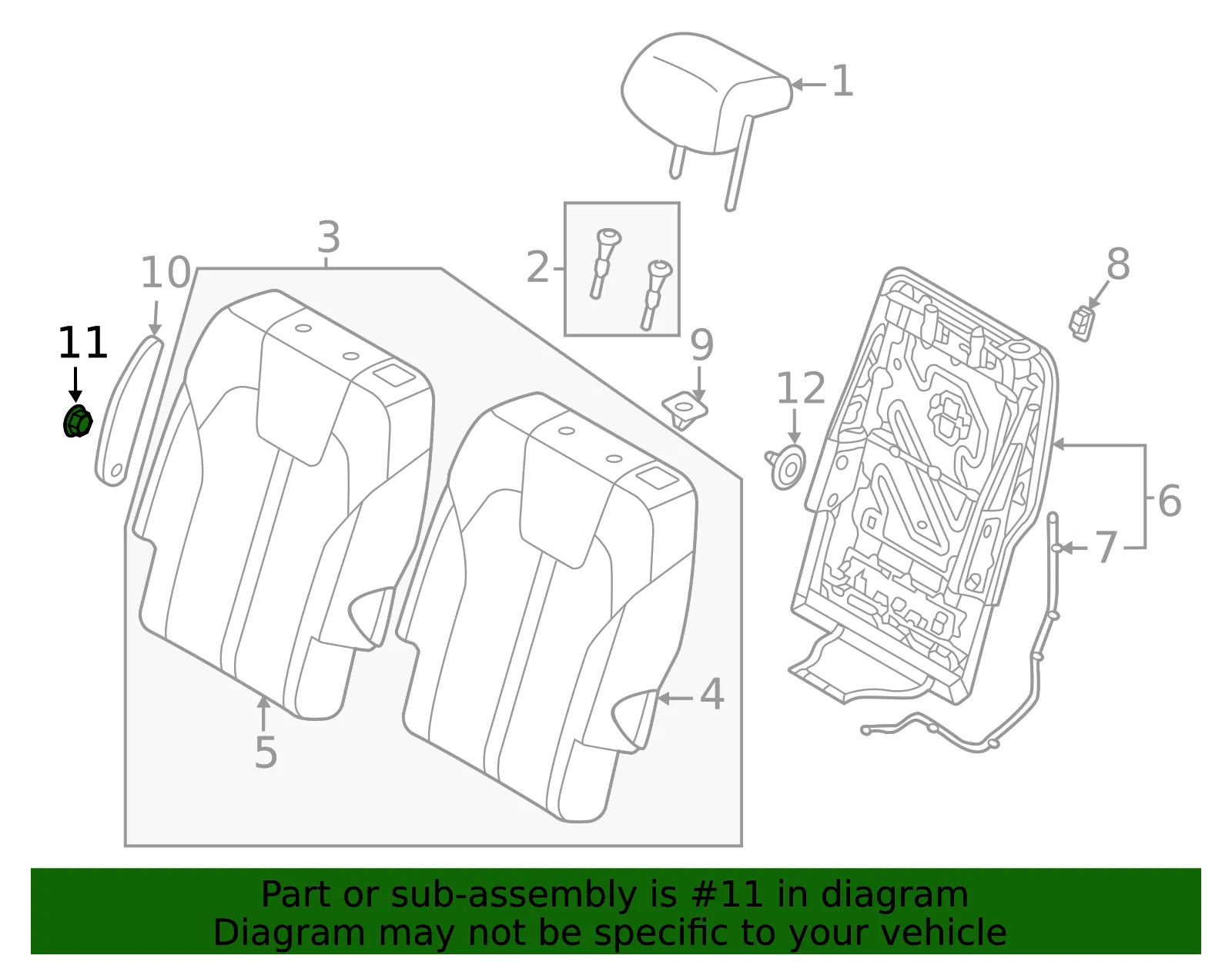 Armrest Cap - Kia (89980-P2500GYT) - view 2