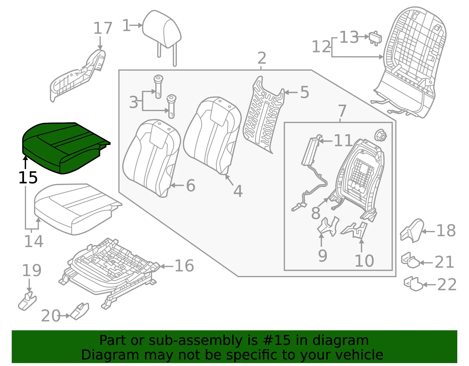 Cushion Cover - Kia (89A16-P2000MD2) - view 2