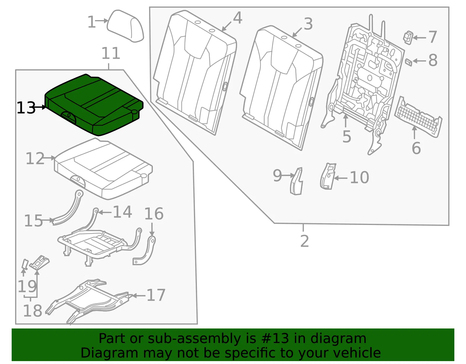 Cushion Cover - Kia (89A16-R5710MD2) - view 2