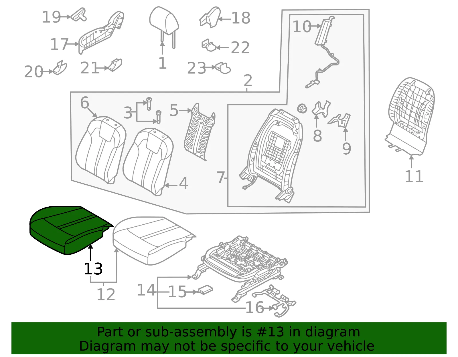 Cushion Cover - Kia (89A26-P2000MRL) - view 2
