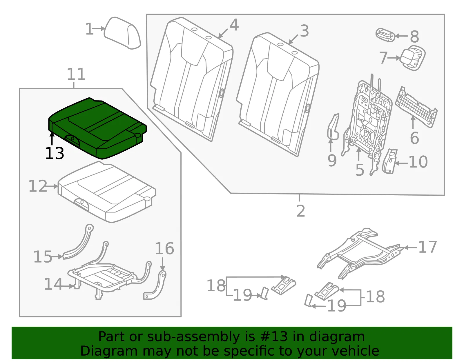 Cushion Cover - Kia (89A26-P2000MRU) - view 2