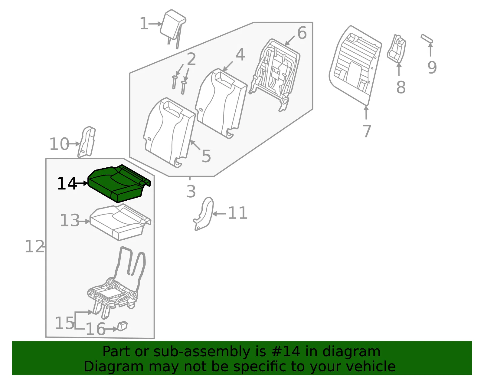Cushion Cover - Kia (89A26-R0060KQ6) - view 2