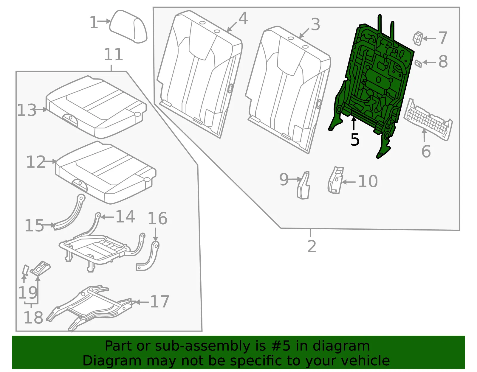 Seat Back Frame - Kia (89A31-P4000) - view 2