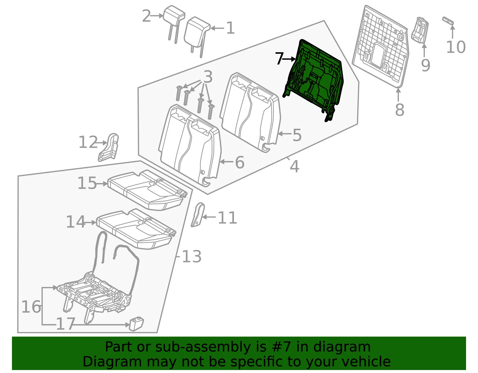Seat Back Frame - Kia (89A31-R0060OFB) - view 2