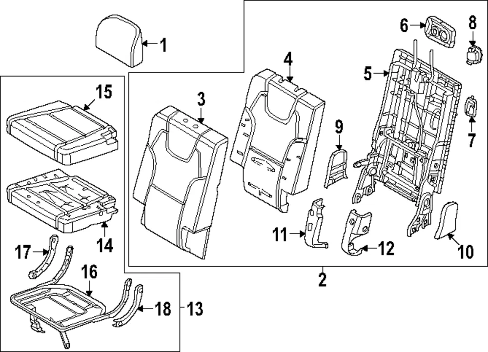 Seat Back Assembly - Kia (89A40-S9500XPD)