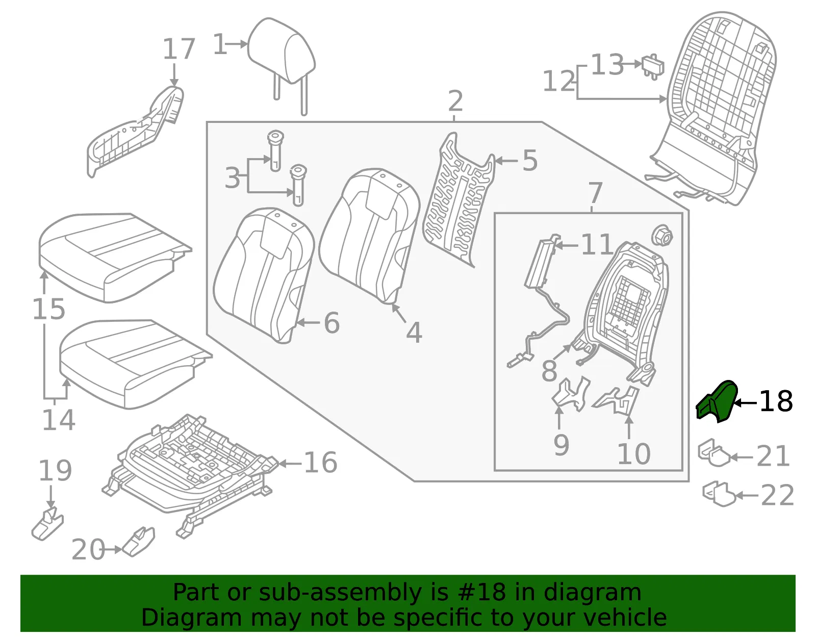 Seat Trim Panel - Kia (89AA8-P2000GYT) - view 2
